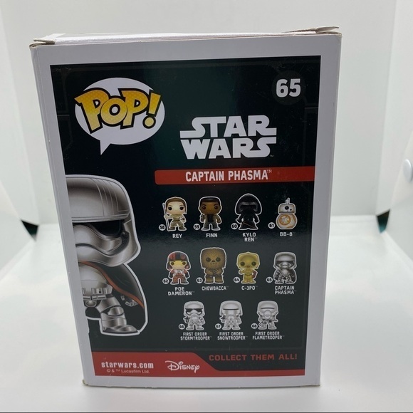 𝅺Funko POP! Disney Star Wars The Last Jedi #65 Captain Phasma Bobble Head New - Picture 3 of 8